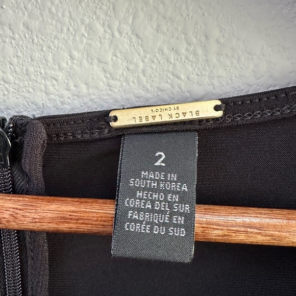 Chico’s black label studded black jersey dress sleeveless large Chico’s size 2 - Picture 4 of 7